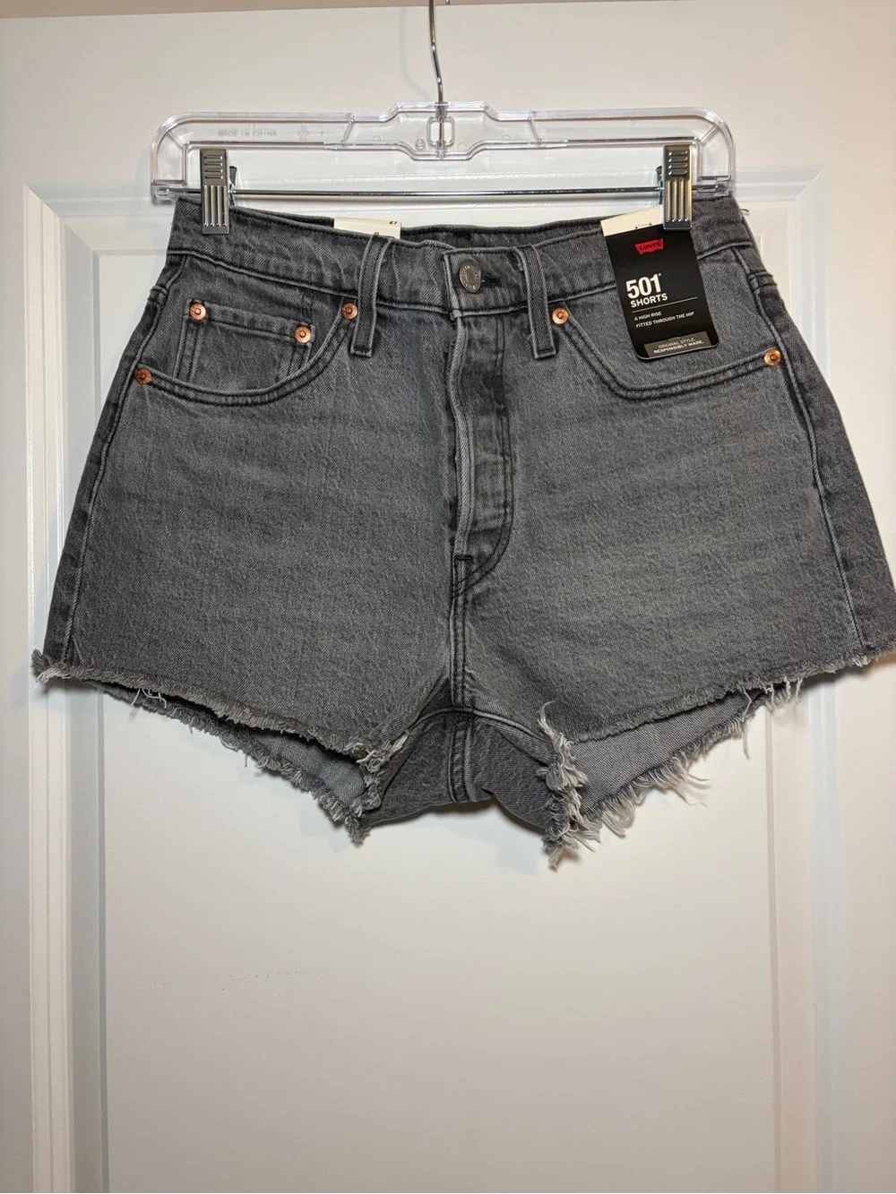 Levi's | Gray 501 High-Rise Cutoff Denim Shorts NWT